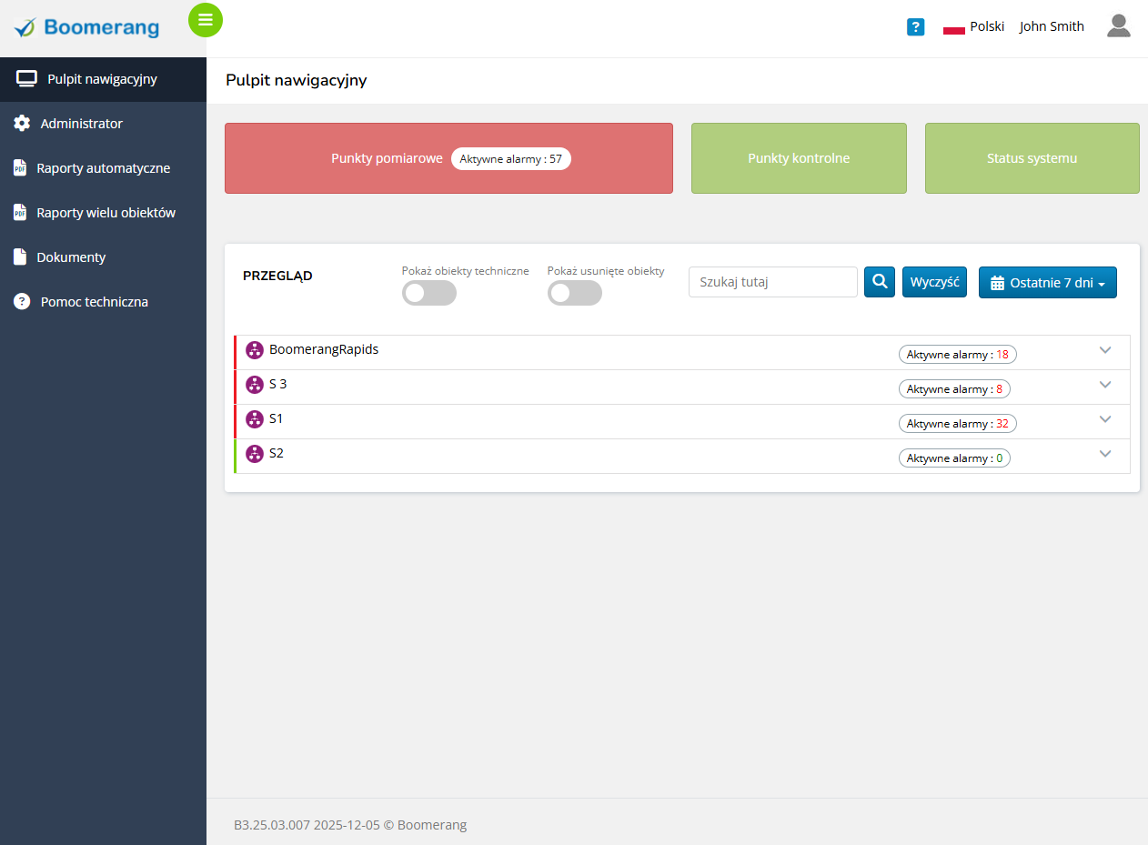 Widok pulpitu Boomerang 3
